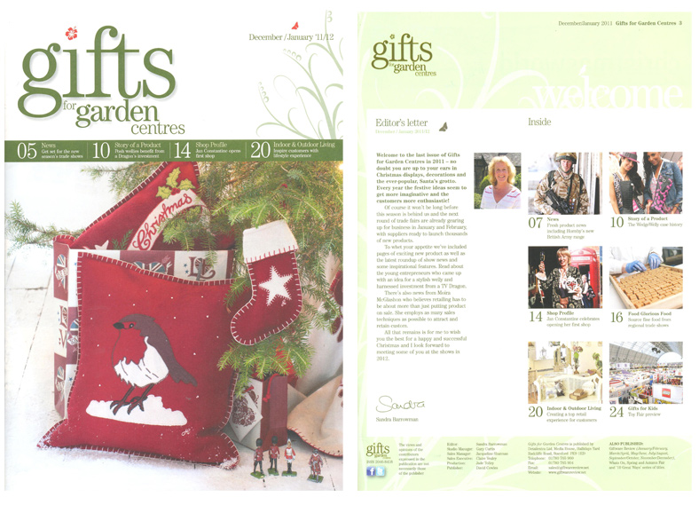 Gifts For Garden Centres December/January 2011- Front Cover